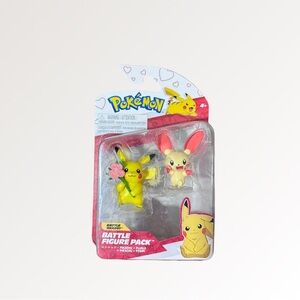 Pokémon Battle Figure Pack – Pikachu and Plusle | Valentine Edition | New
